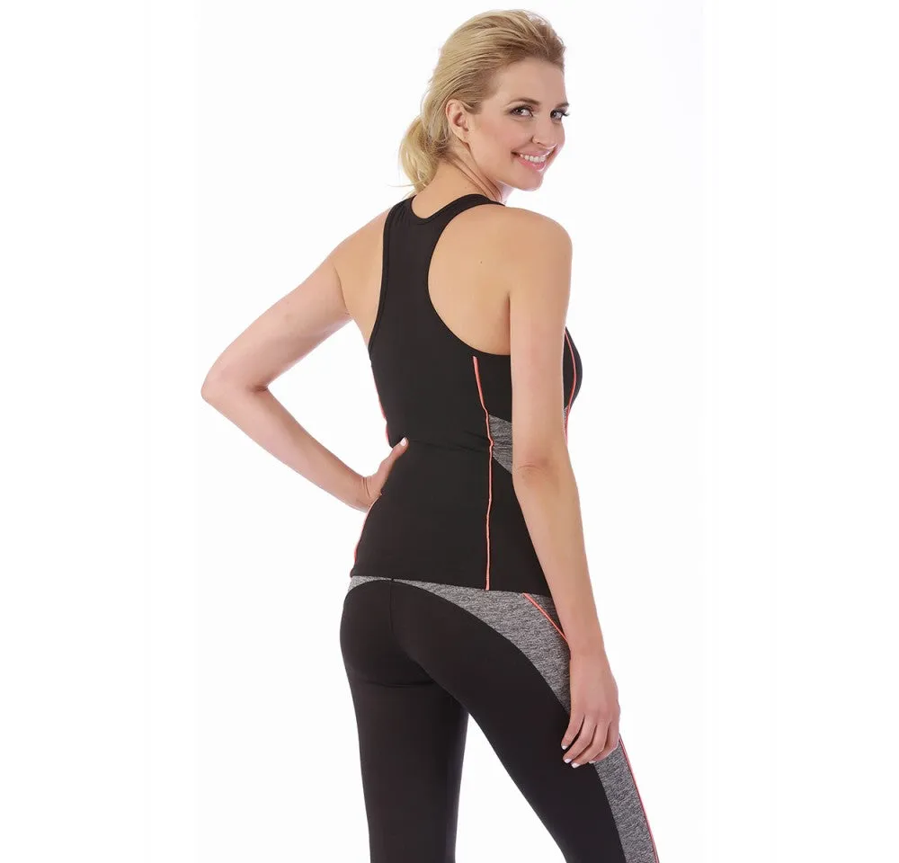 Activewear 2PC Set Color Block Racerback Top with Pant 153406