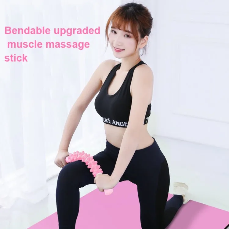 Dual-Purpose Spring Arm Force Massage Stick Muscle Relaxation Roller(Light Blue)