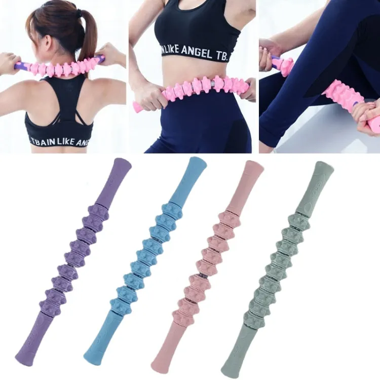 Dual-Purpose Spring Arm Force Massage Stick Muscle Relaxation Roller(Light Blue)