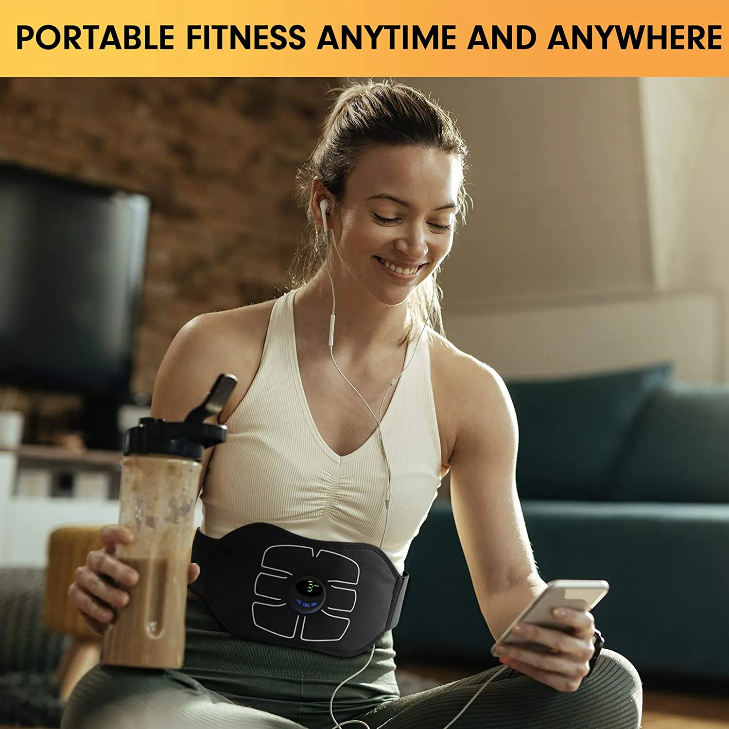 MarCoolTrip MZ ABS Stimulator,Ab Machine,Abdominal Toning Belt Workout Portable Ab Stimulator Home Office Fitness Workout Equipment for Abdomen/Arm/Leg