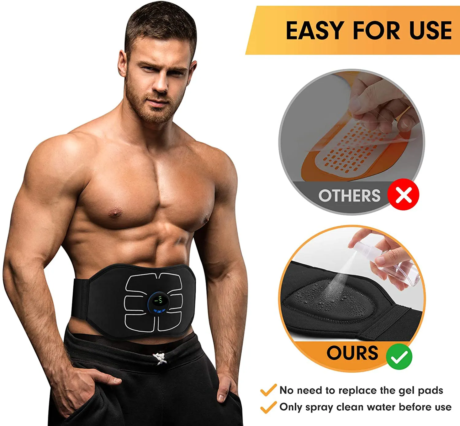 MarCoolTrip MZ ABS Stimulator,Ab Machine,Abdominal Toning Belt Workout Portable Ab Stimulator Home Office Fitness Workout Equipment for Abdomen/Arm/Leg