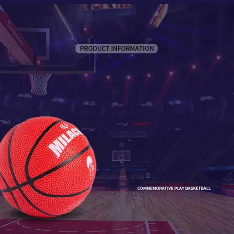 MILACHIC Number 1 Mini Rubber Hollow Glue Stretch Training Basketball(Red)
