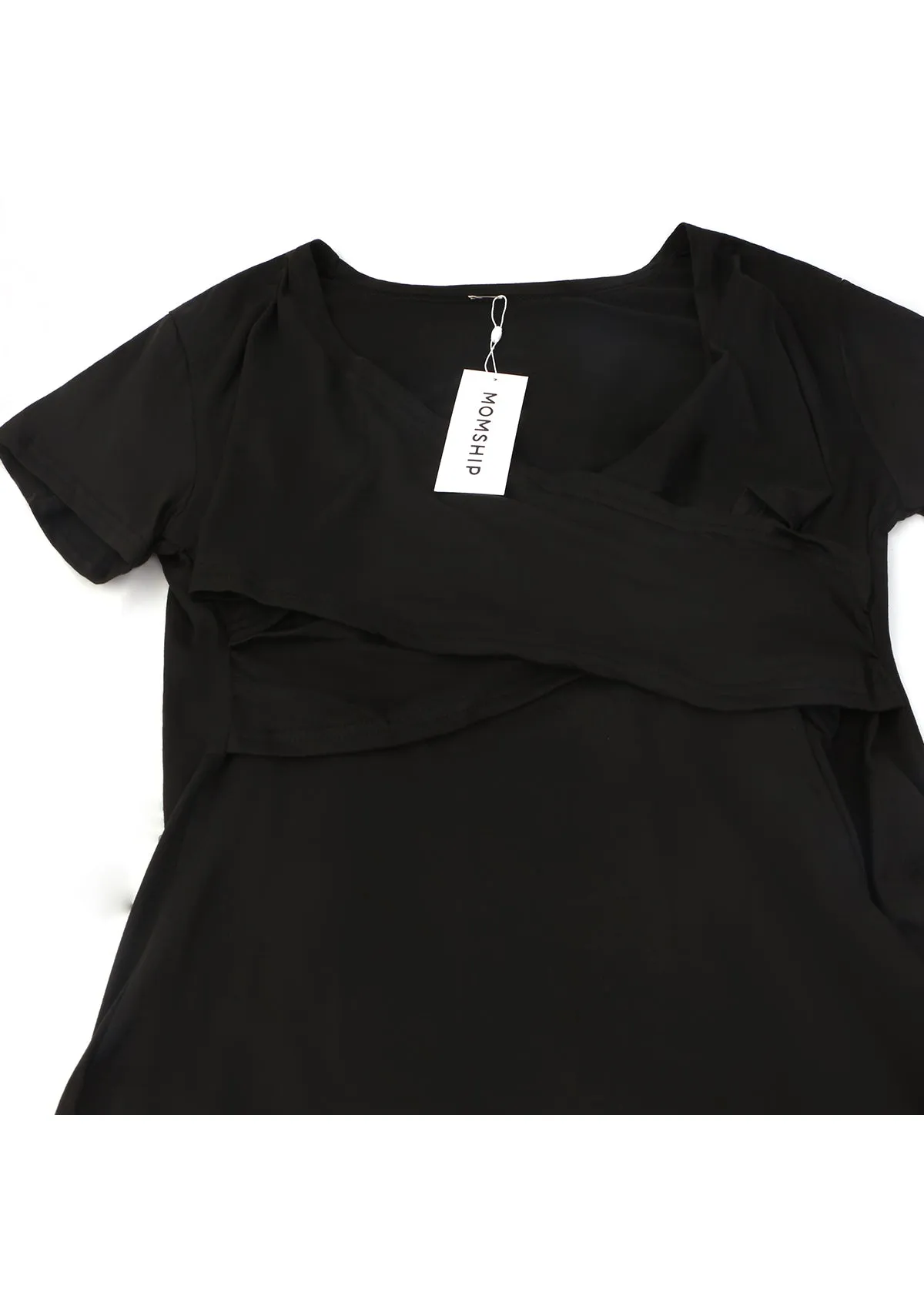 MOMSHIP Maternity Shirt Short Sleeve Nursing Tops