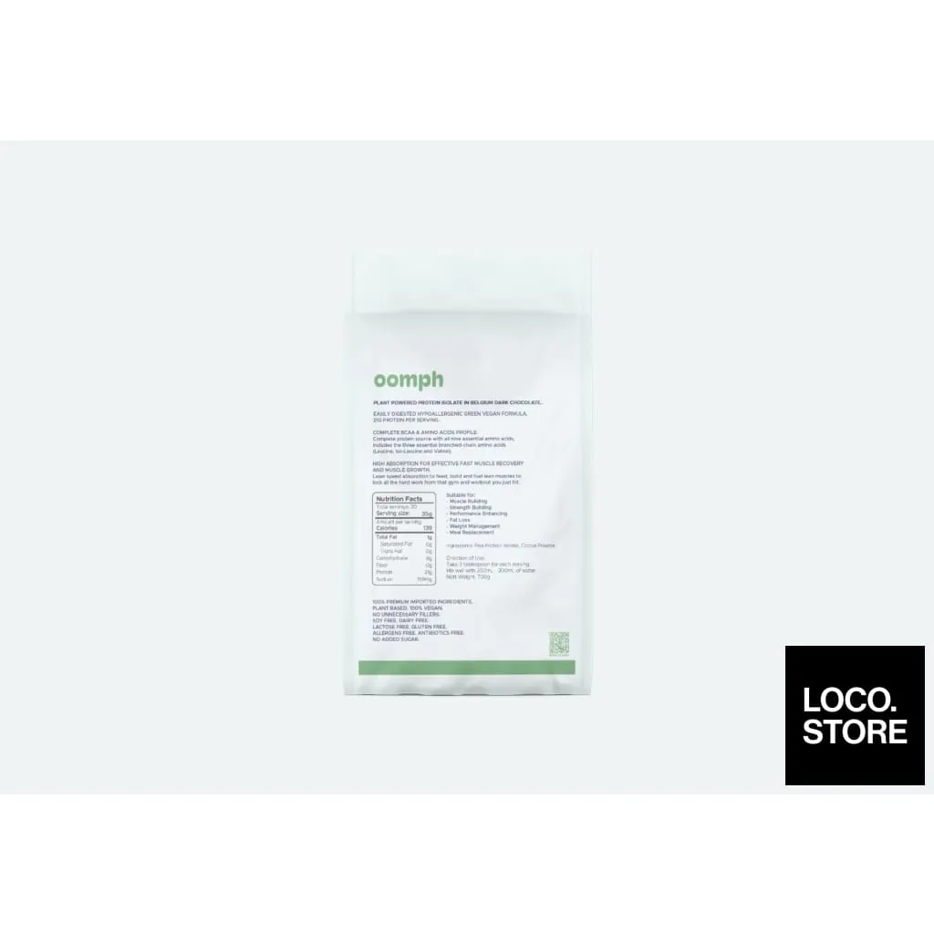 OOMPH Plant Powered Protein Isolate with Belgium Dark Chocolate 700g