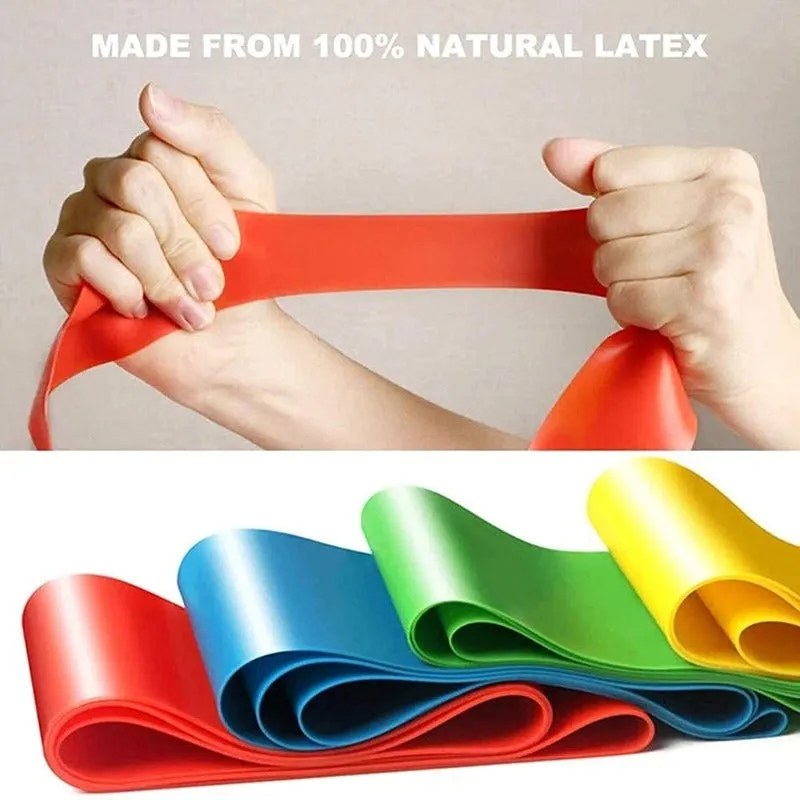 Set of 5 Resistance Loop Exercise Bands, 12-Inch Workout Stretch Bands for Legs, Butt & Glutes