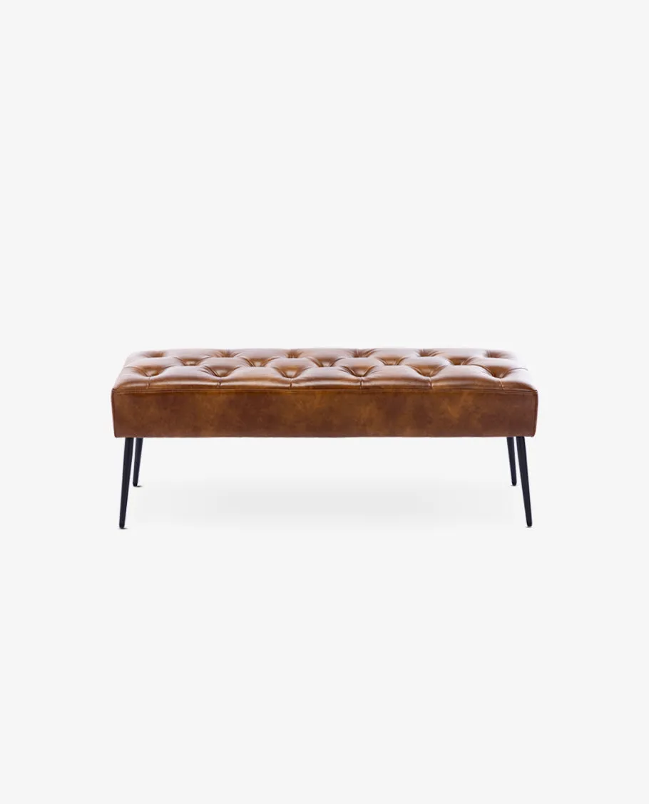 Taos Tufted Faux Leather Bedroom Bench