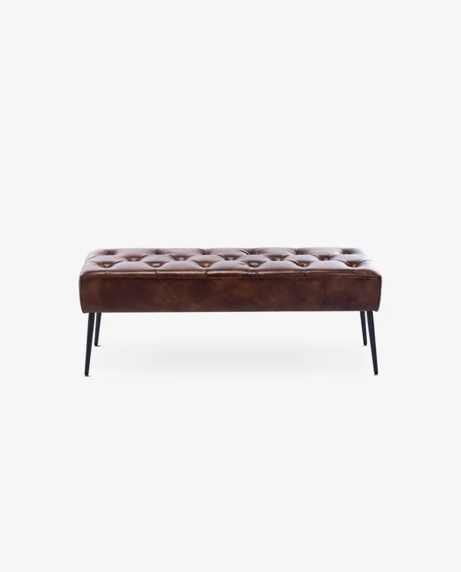 Taos Tufted Faux Leather Bedroom Bench