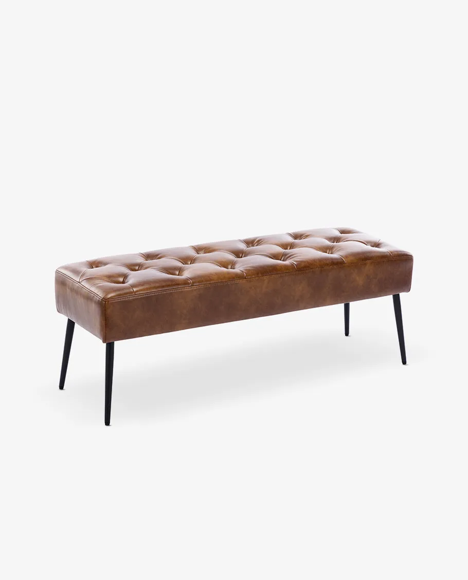 Taos Tufted Faux Leather Bedroom Bench