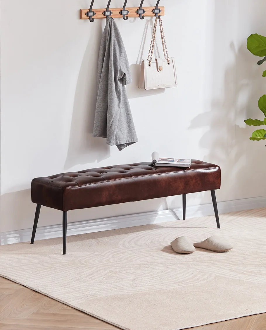 Taos Tufted Faux Leather Bedroom Bench
