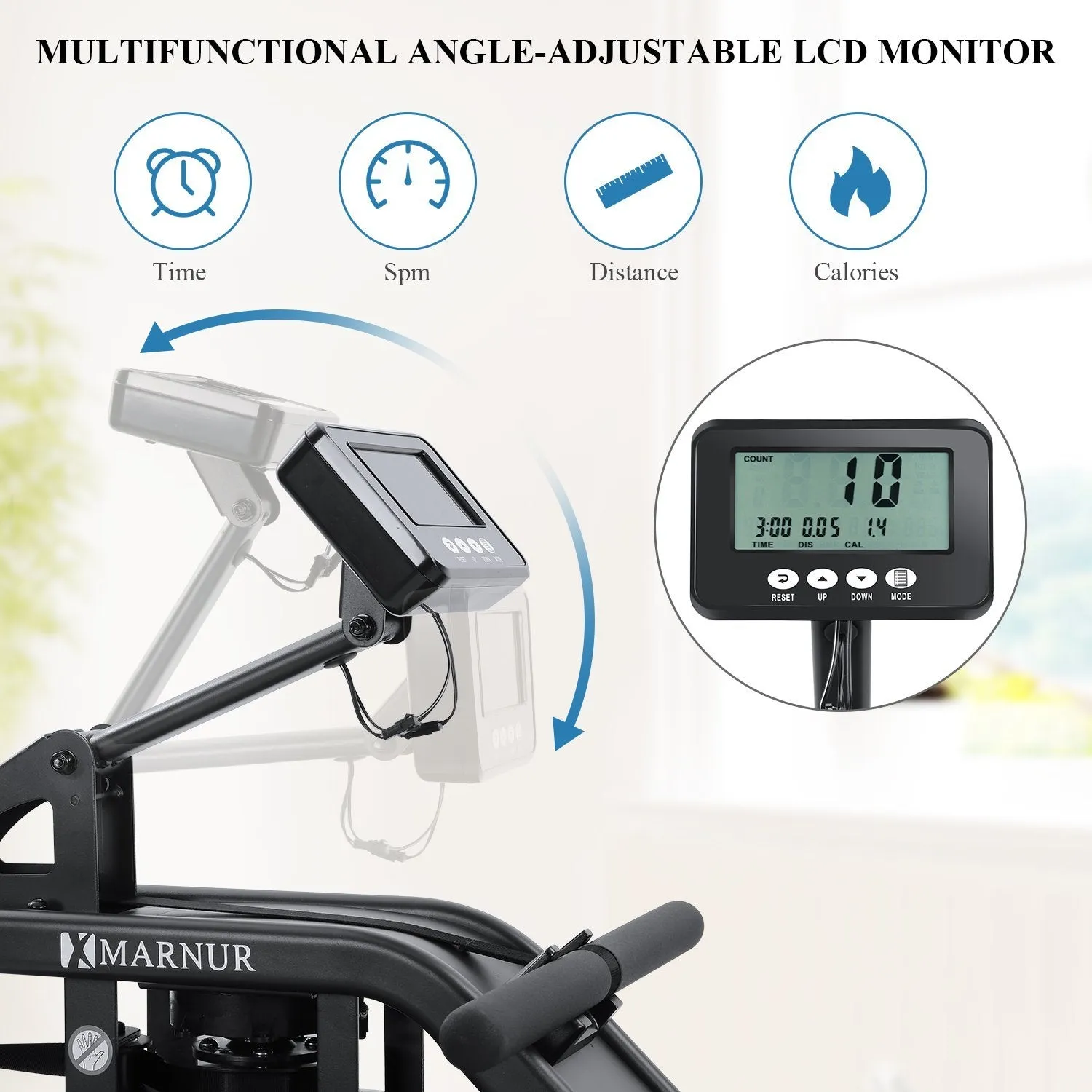 Water Rowing Machine for Home Use, Portable Double Track Water Resistance