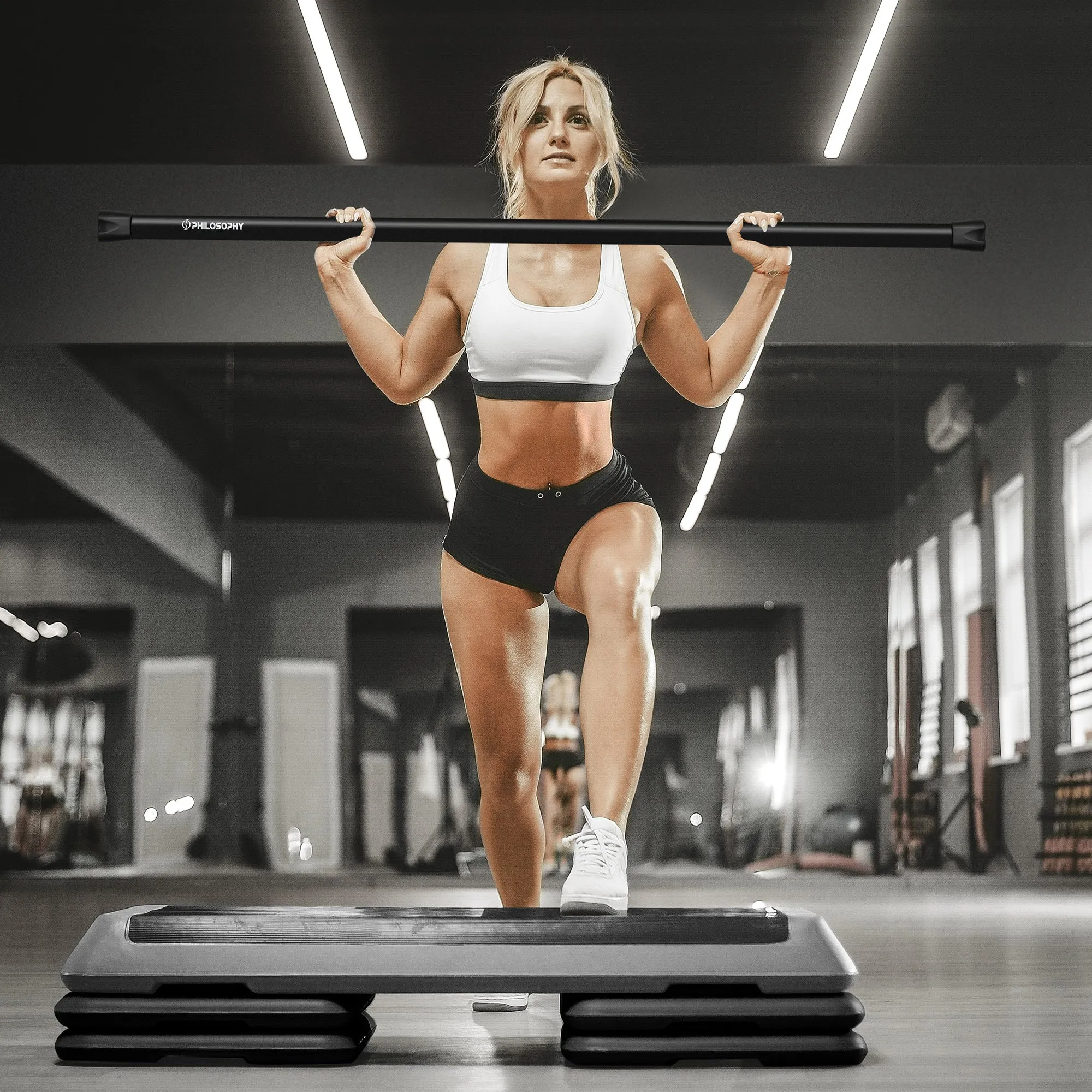 Workout Weighted Bar - Padded Workout Body Toning Exercise Bar